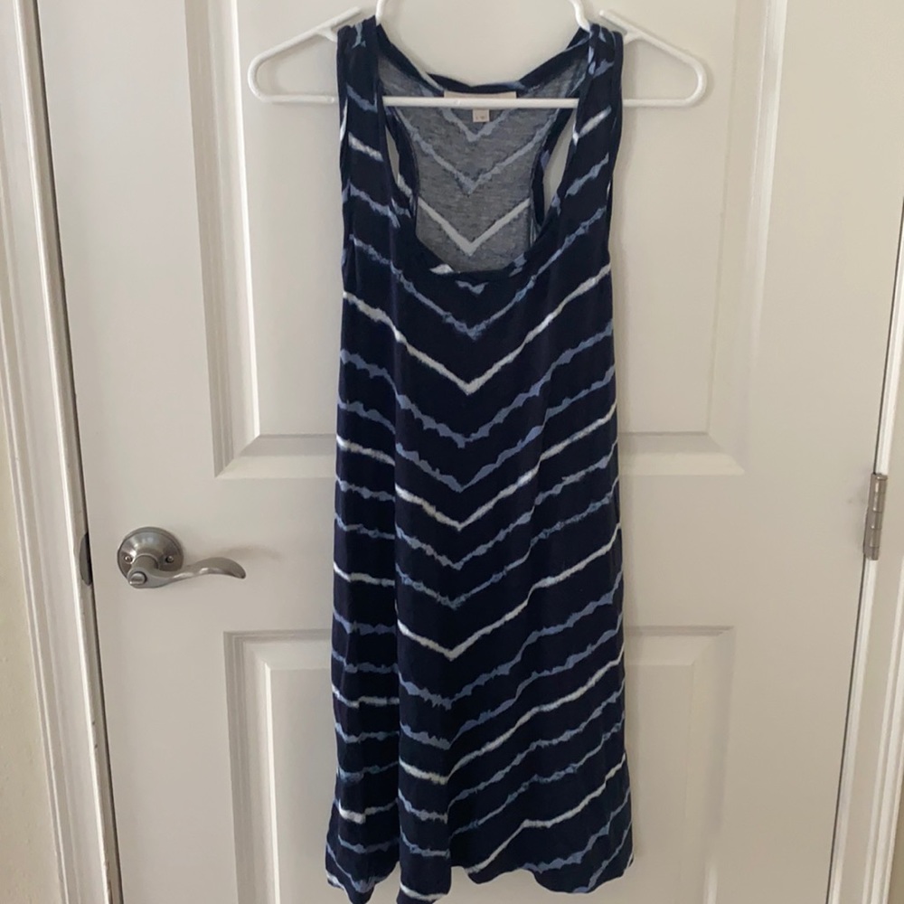 Loft Blue Cotton Knit Dress Size Small